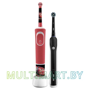 Комплект зубных щеток Oral-B Pro 1 Cross Action и Kids D16.513.1U + D100.410.2K (черный)